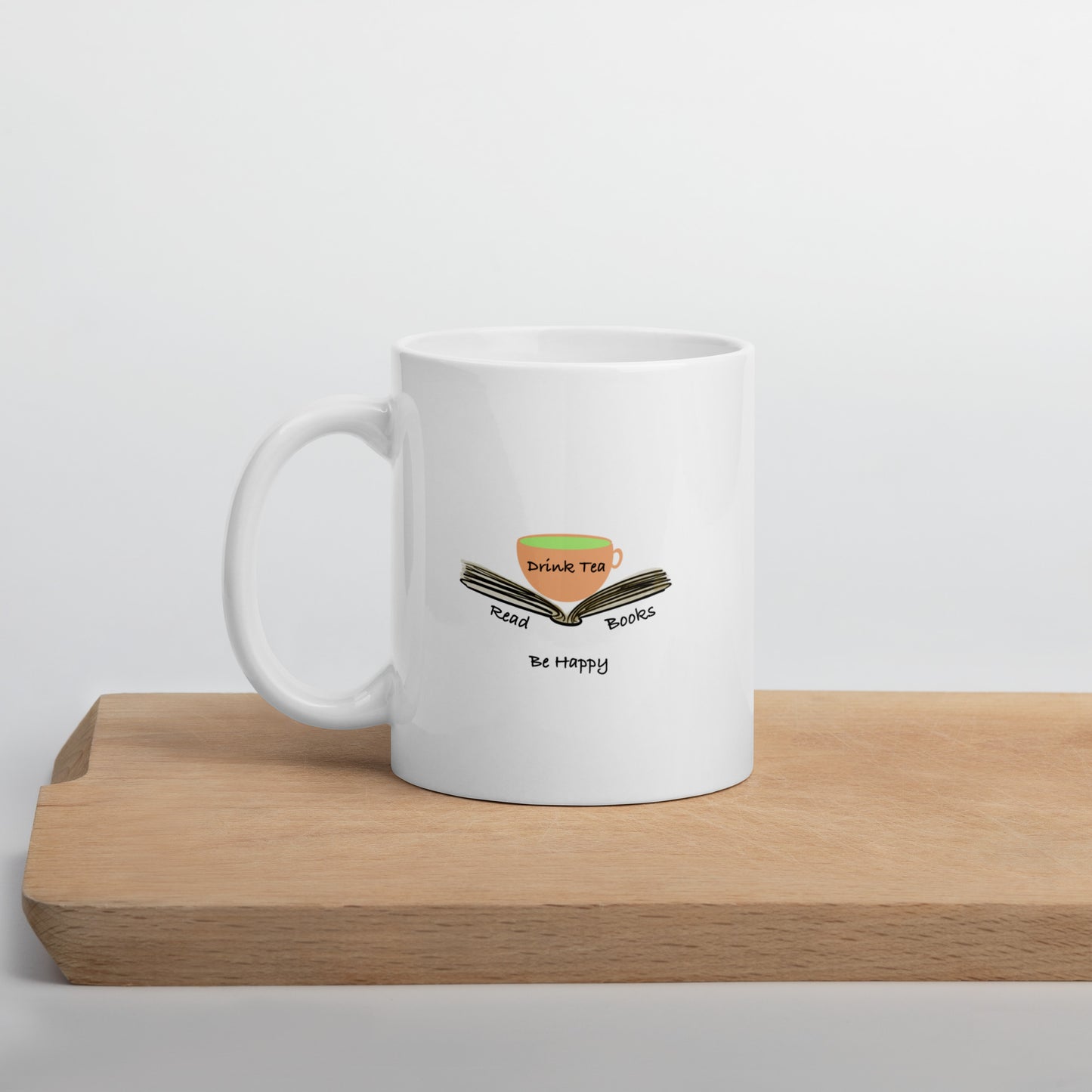 Drink tea, read books, be happy mug