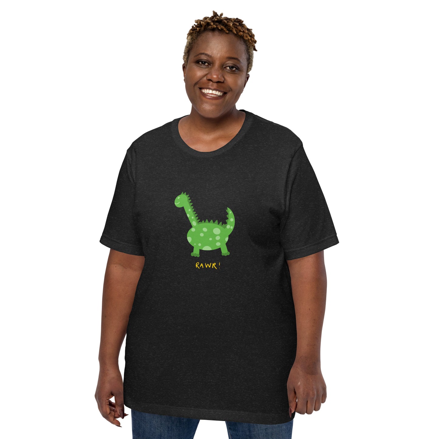 "Rawr" Green Dinosaur T-Shirt (Adult)