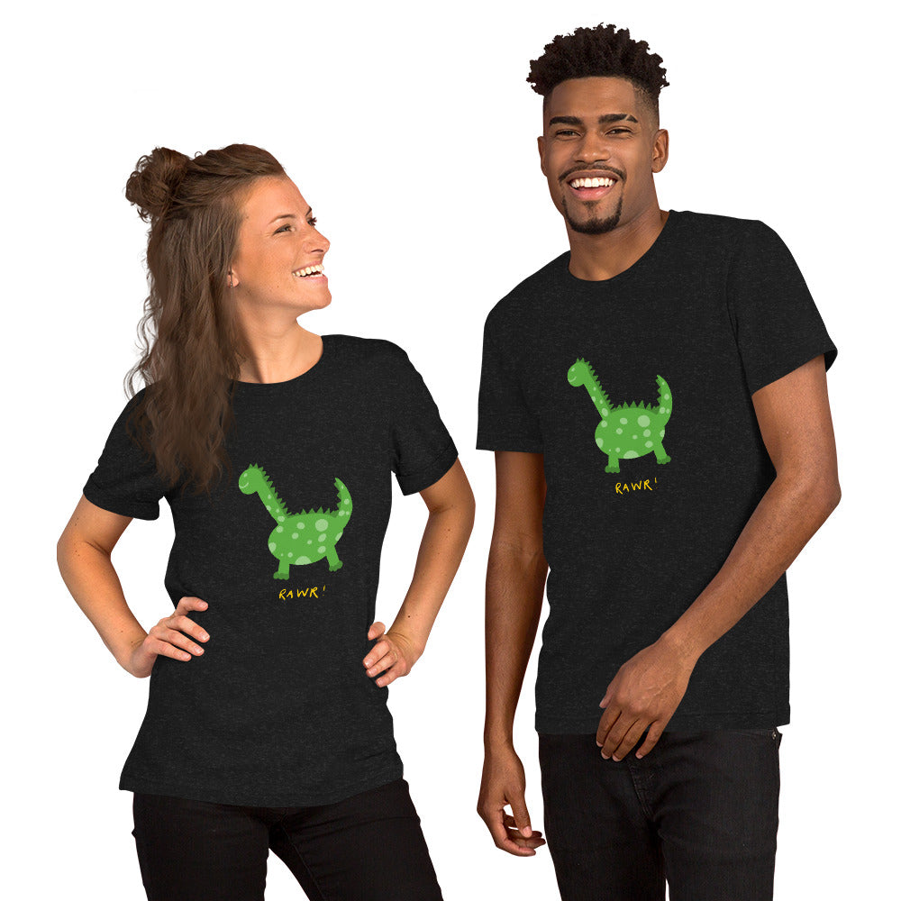 "Rawr" Green Dinosaur T-Shirt (Adult)